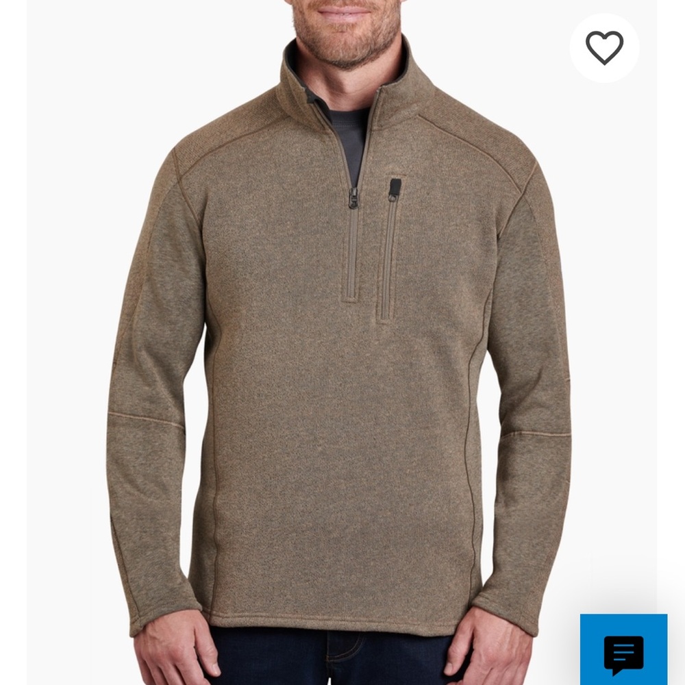 Kuhl Men's Zip Up Sweater - Brown medium